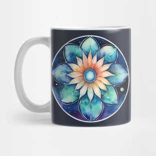 Galaxy Flower Mandala Circle Design Mug